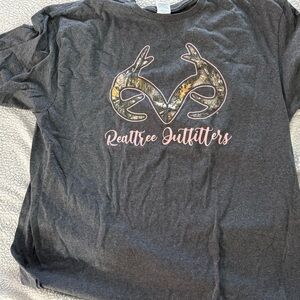 Realtree Charcoal Tee with Pink and Camouflage Accents